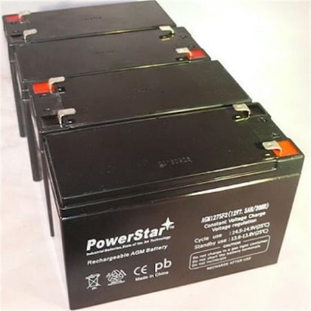 Powerstar PowerStar AGM1275F2-4Pack 12V 7.5Ah Sla Battery 4 Pack AGM1275F2-4Pack